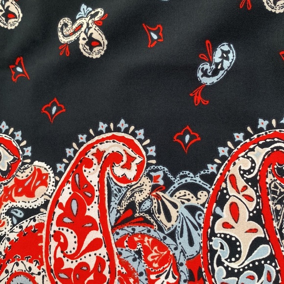 🎉HP🎉 Loft Paisley Midi Skirt 💗 Black & Red - Picture 12 of 14